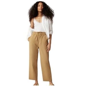 New Women's‎ XL J.Crew Seaside Pull-On Pant Linen Blend Brown Wide Leg